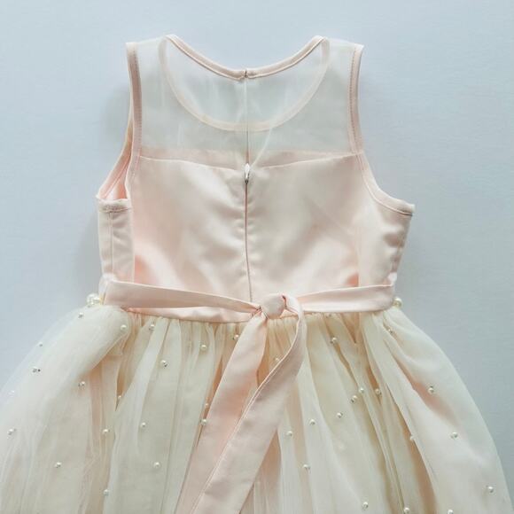 American Princess Pink Tulle Girls Dress Size 8 Wedding Flower Girl Pageant - Picture 5 of 8